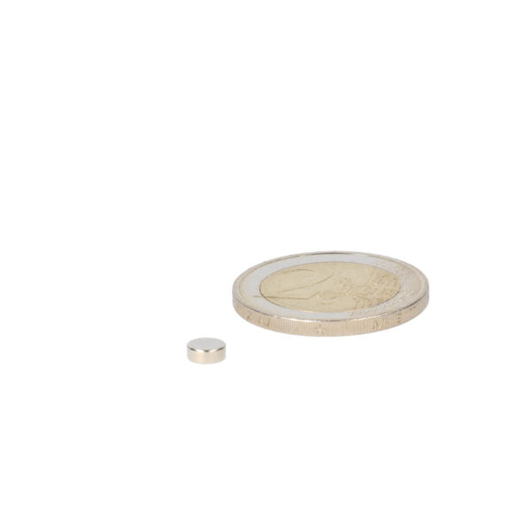 Neodymium disc magnet 5 x 1.5 mm N48, nickel-plated