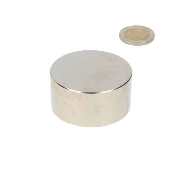 Neodymium disc magnet 70 x 35 mm N48, nickel-plated