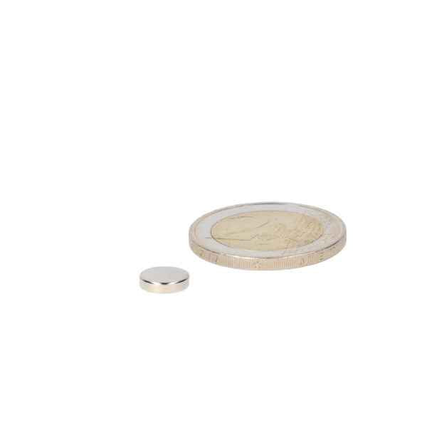Neodymium disc magnet 7 x 2 mm N48, nickel-plated