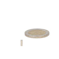 Silver-coloured cylindrical neodymium rod magnet 2 x 6 mm next to euro for shell as a versatile solution
