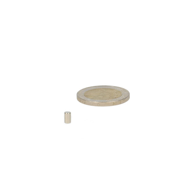 Neodymium rod magnet (cylinder) 2 x 5 mm N48, nickel-plated