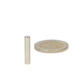 Silver-coloured high-grade neodymium magnet rod magnet 4 x 20 mm next to a euro coin by shell