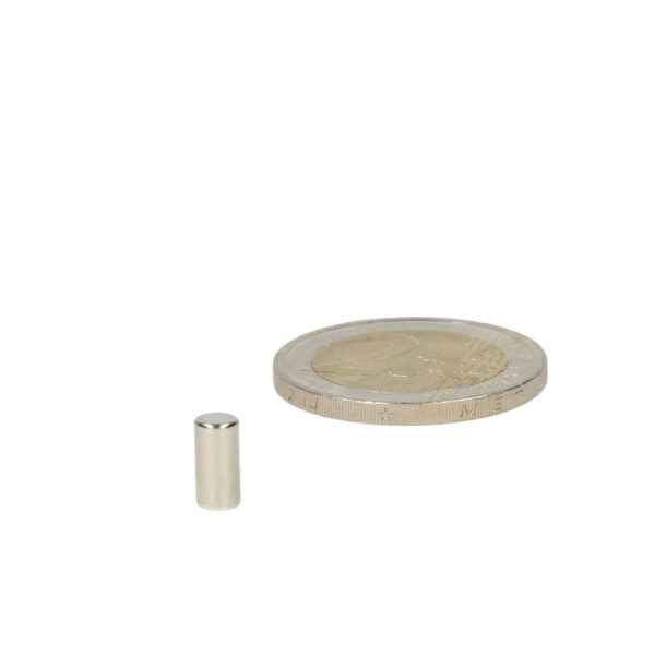 Neodymium rod magnet (cylinder) 5 x 8.47 mm N48, nickel-plated