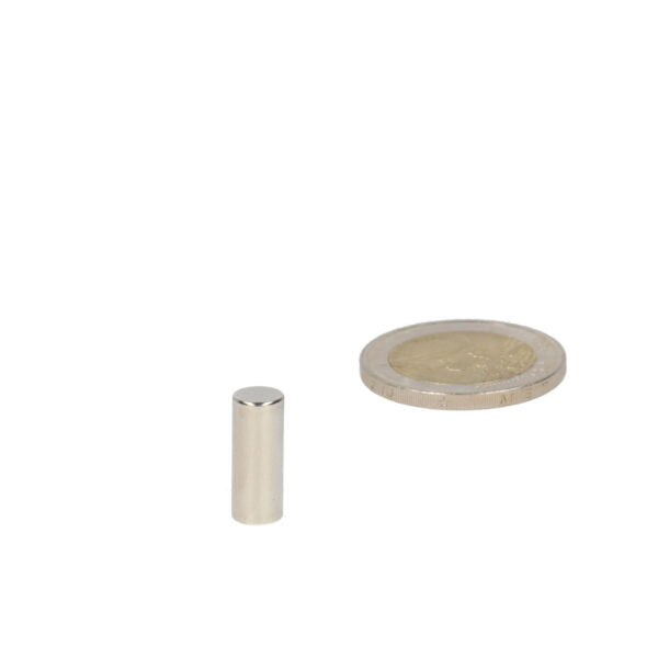 Neodymium rod magnet (cylinder) 6 x 13 mm N48, nickel-plated