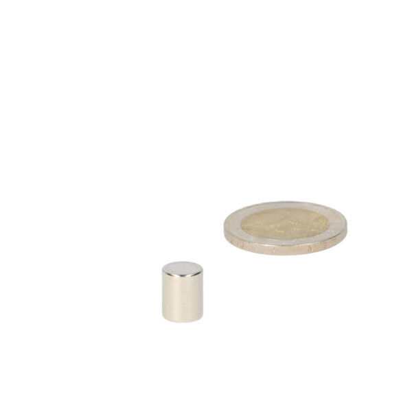 Neodymium rod magnet (cylinder) 6 x 8 mm N48, nickel-plated