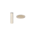 Silver-coloured cylindrical neodymium rod magnet 8 x 30 mm powerful magnet for a wide range of do-it-yourself projects in addition to a coin for scale
