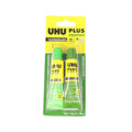 Two yellow uhu epoxy glue transparent sticks with green cap of 15g for strong and durable bonds