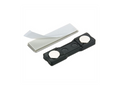 Black magnetic business card holder 45x13mm with two silver magnets and white adhesive tape for professional image