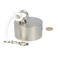 Steel fishing magnet with 350kg pull force and high quality material with integrated metal ring and white rope for lost items