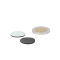 Self-adhesive rubber disc 20mm with silver and black magnetic design as rubber disc 20mm