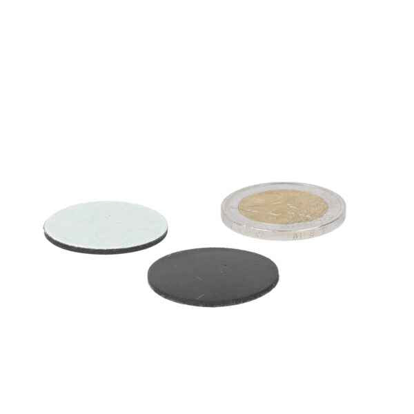 Self-adhesive rubber disc 25 mm with a gold centre and silver edge as a versatile solution