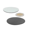 Set of three self-adhesive rubber discs 50 mm in clear and matte black for various applications